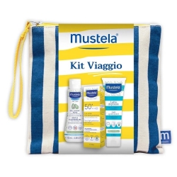 Mustela Travel Kit - gentle cleanser 100 ml + 1 sun milk 50 + 40 ml + 1 aftersun milk 100 ml