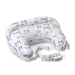 Boppy Deluxe Hello Baby - Nursing Pillow Grey and White