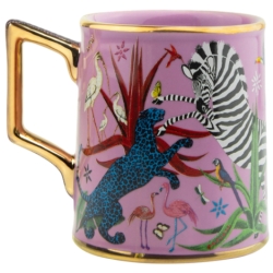 Jungle Pink - Hand-decorated fine ceramic mug