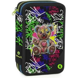 Teddy Triple School Pencil Case – 36 Accessories
