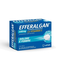 Efferalgan Dolore e Febbre 330 mg with Vitamin C - Analgesic and Antipyretic – 20 effervescent tablets