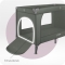 Belove Plus - 2-in-1 Folding Double-Height Camping Cot with Mattress, Changing Table, and Play Arch, Green