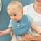 Silicone Bib with Adjustable Pocket, Washable, Blue