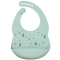 Silicone Bib with Adjustable Pocket, Washable, Green