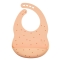 Silicone Bib with Adjustable Pocket, Washable, Peach Color