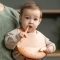 Silicone Bib with Adjustable Pocket, Washable, Peach Color