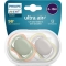 Ultra Air - 2 Orthodontic Silicone Pacifiers 6-18 Months Assorted Patterns