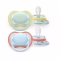 Ultra Air - 2 Orthodontic Silicone Pacifiers 6-18 Months, Pastel Green and Pink