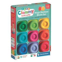 Soft Clemmy Magic Rainbow - 9 Soft Colorful Sensory Bricks for Babies 6-36 Months