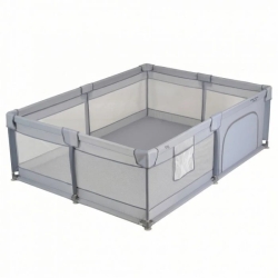 Gamezone Basic - Children's Playpen with Breathable Mesh and Side Zipper Opening, Grey