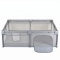 Gamezone Basic - Children's Playpen with Breathable Mesh and Side Zipper Opening, Grey