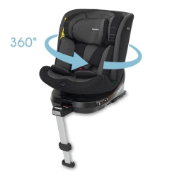 Iturn Pro I-Size - 360° Rotating Car Seat with Isofix, 40-150 cm, Black