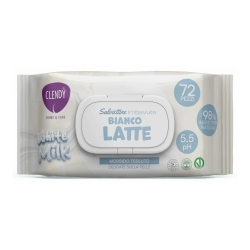 Clendy Milky White Baby Wipes - 72 Baby Wipes for Gentle Hygiene with Chamomile and Jojoba Oil