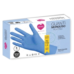 Dealo 100 Disposable Blue Nitrile Gloves Size S