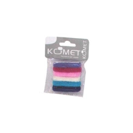 KOMET - 6 sponge big elastic hair ties coloured - 7038