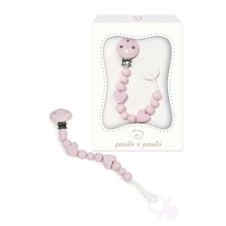 pink wooden pacifier chain
